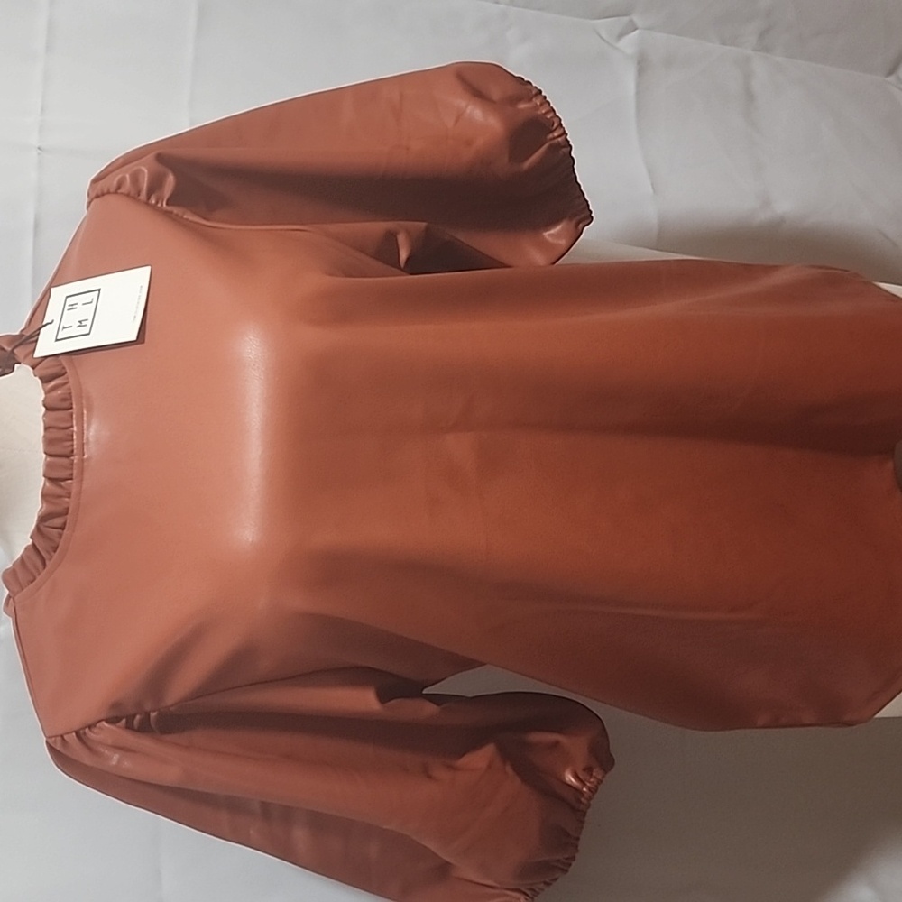 THML Terracotta Puff Sleeve Blouse